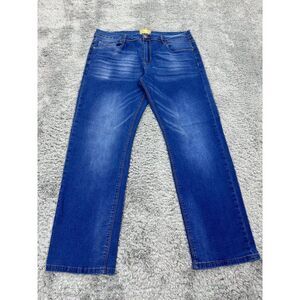 Native Jeans Mens 34x30 Classic Straight Leg Stretch Whisker Denim Pants